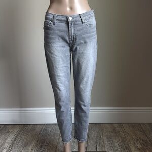7 For All Mankind Gray Gwenevere cropped jeans